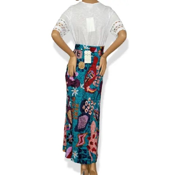 🦋FARM RIO FOR ANTHROPOLOGIE GABRIELA knit MAXI SKIRT XS - Picture 4 of 16